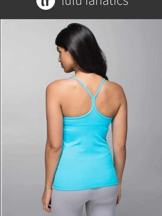 Lululemon Power Y Tank *Luon Spry Blue Size 8 EXCELLENT COnditions - Picture 2 of 7